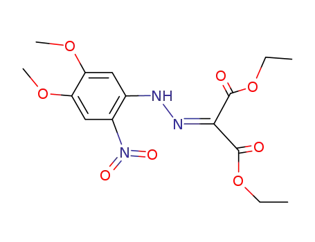 Molecular Structure of 26002-74-4 ((4,5-Dimethoxy-2-nitrophenyl)-azomalonsaeurediethylester)
