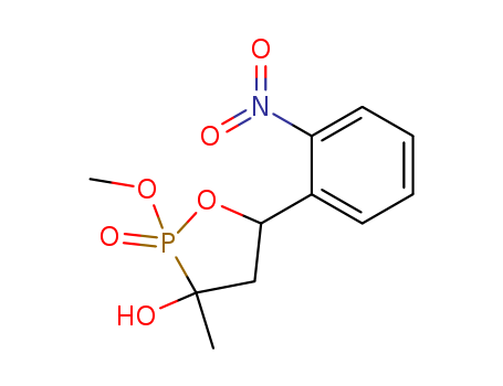 Molecular Structure of 10177-75-0 (1,2-Oxaphospholan-3-ol, 2-methoxy-3-methyl-5-(2-nitrophenyl)-, 2-oxide)