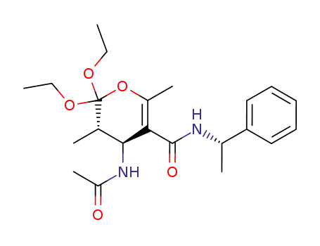 Molecular Structure of 122620-49-9 ((4S,5S)-4-Acetylamino-6,6-diethoxy-2,5-dimethyl-5,6-dihydro-4H-pyran-3-carboxylic acid ((S)-1-phenyl-ethyl)-amide)