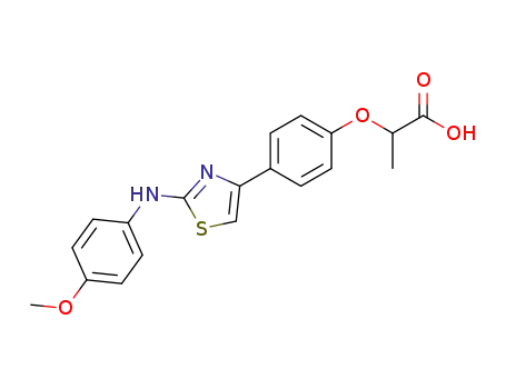 Molecular Structure of 96928-29-9 (2-{4-[2-(4-Methoxy-phenylamino)-thiazol-4-yl]-phenoxy}-propionic acid)