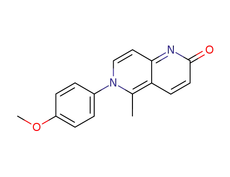 Molecular Structure of 141695-91-2 (1,6-Naphthyridin-2(6H)-one, 6-(4-methoxyphenyl)-5-methyl-)