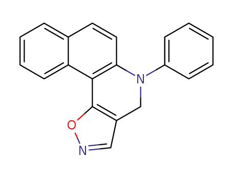 Molecular Structure of 106696-10-0 (5-phenyl-4,5-dihydrobenzo<5,6>quinolino<3,4-d>isoxazole)