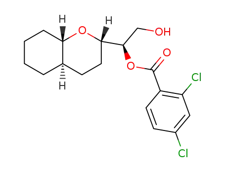 Molecular Structure of 101859-05-6 ((1S)-2-hydroxy-1-[(2R,4aS,8aR)-octahydro-2H-chromen-2-yl]ethyl 2,4-dichlorobenzoate)