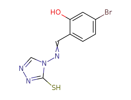 Molecular Structure of 144459-39-2 (3H-1,2,4-Triazole-3-thione,
4-[[(4-bromo-2-hydroxyphenyl)methylene]amino]-2,4-dihydro-)