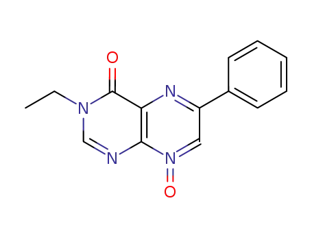 Molecular Structure of 113424-84-3 (4(3H)-Pteridinone, 3-ethyl-6-phenyl-, 8-oxide)