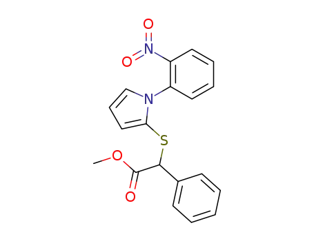 Molecular Structure of 87574-23-0 (methyl α-<N-(2-nitrophenyl)-2-pyrrolylthio>phenyl acetate)