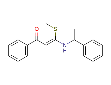 Molecular Structure of 112381-00-7 (2-Propen-1-one, 3-(methylthio)-1-phenyl-3-[(1-phenylethyl)amino]-)