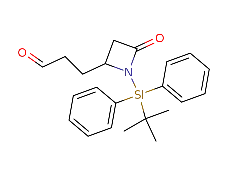 Molecular Structure of 122750-84-9 (3-[1-(tert-Butyl-diphenyl-silanyl)-4-oxo-azetidin-2-yl]-propionaldehyde)