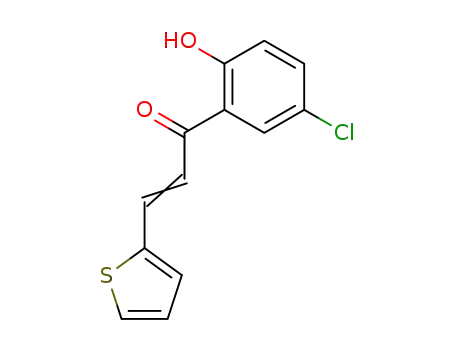 Molecular Structure of 7209-80-5 ((2E)-1-(5-chloro-2-hydroxyphenyl)-3-thiophen-2-ylprop-2-en-1-one)