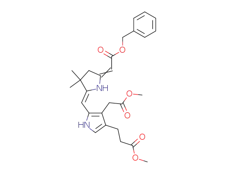 3-{5-[5-[1-Benzyloxycarbonyl-meth-(E)-ylidene]-3,3-dimethyl-pyrrolidin-(2Z)-ylidenemethyl]-4-methoxycarbonylmethyl-1H-pyrrol-3-yl}-propionic acid methyl ester