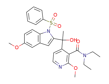 2-(1-Benzenesulfony-5-methoxyindolyl)-4-(3-diethylaminocarbonyl-2-methoxypyridyl)-1-ethanol