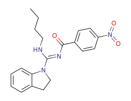 Molecular Structure of 90235-09-9 (Benzamide,
N-[(butylamino)(2,3-dihydro-1H-indol-1-yl)methylene]-4-nitro-)
