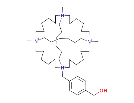 1-(4-hydroxymethyl-benzyl)-8,15,22-trimethyl-1,8,15,22-triazonia-tricyclo(13.13.6.6<sup>8,22</sup>)tetracontane tetracation
