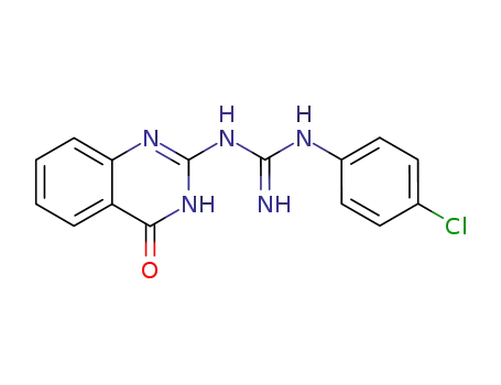 Molecular Structure of 86327-86-8 (N-(4-Chloro-phenyl)-N'-(4-oxo-3,4-dihydro-quinazolin-2-yl)-guanidine)