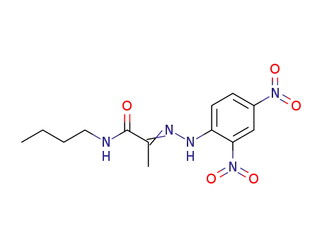 Molecular Structure of 112380-39-9 (Propanamide, N-butyl-2-[(2,4-dinitrophenyl)hydrazono]-)
