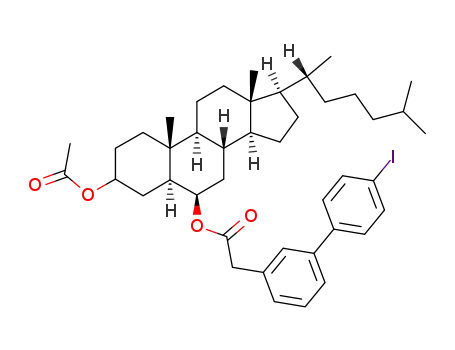 (4'-Iodo-biphenyl-3-yl)-acetic acid (5S,6R,8S,9S,10R,13R,14S,17R)-3-acetoxy-17-((R)-1,5-dimethyl-hexyl)-10,13-dimethyl-hexadecahydro-cyclopenta[a]phenanthren-6-yl ester