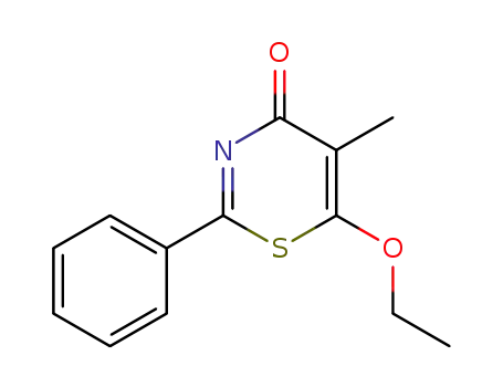 Molecular Structure of 79348-26-8 (6-Ethoxy-5-methyl-2-phenyl-4H-1,3-thiazin-4-on)