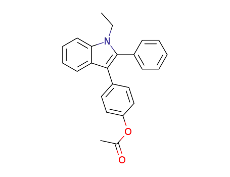 Molecular Structure of 112724-09-1 (Acetic acid 4-(1-ethyl-2-phenyl-1H-indol-3-yl)-phenyl ester)
