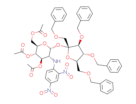 3,4,6-tri-O-acetyl-2-deoxy-2-(2,4-dinitroanilino)-α-D-glucopyranosyl 1,3,4,6-tetra-O-benzyl-α-D-fructofuranoside