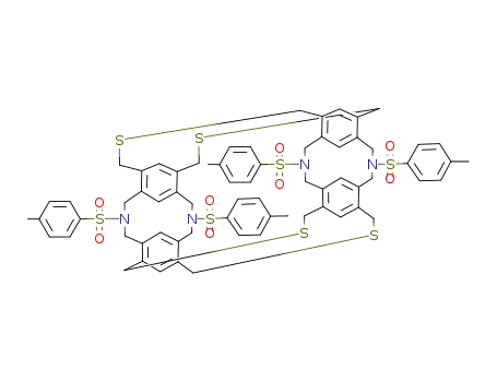 20,29,44,47-Tetrakis-(4-toluolsulfonyl)-2,11,32,41-tetrathia-20,29,44,47-tetraaza<3.3>(1,3)(1,3)<3.3>(4,6)(1,3)<3.3>(4,6)(1,3)<3.3>(4,6)(4,6)benzeno<4>phan