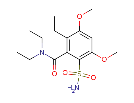 Molecular Structure of 139213-35-7 (Benzamide, 2-(aminosulfonyl)-N,N,6-triethyl-3,5-dimethoxy-)