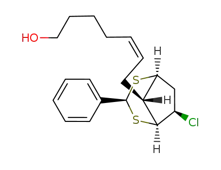 Molecular Structure of 106470-46-6 ((Z)-(1RS,3SR,5RS,6RS,8RS)-6-chloro-8-(7-hydroxy-2-heptenyl)-3-phenyl-2,4-dithiabicyclo<3.2.1>octane)