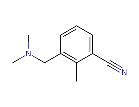 Molecular Structure of 107600-21-5 (Benzonitrile, 3-[(dimethylamino)methyl]-2-methyl-)