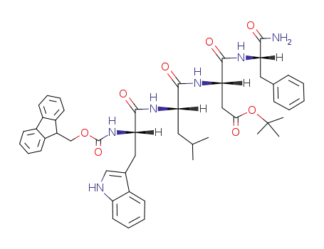 (S)-N-((S)-1-Carbamoyl-2-phenyl-ethyl)-3-{(S)-2-[(S)-2-(9H-fluoren-9-ylmethoxycarbonylamino)-3-(1H-indol-3-yl)-propionylamino]-4-methyl-pentanoylamino}-succinamic acid tert-butyl ester