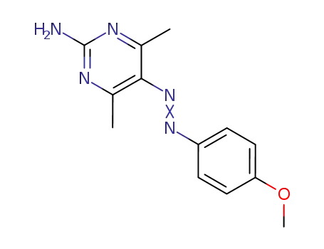 Molecular Structure of 24797-21-5 (5-[(E)-(4-methoxyphenyl)diazenyl]-4,6-dimethylpyrimidin-2-amine)