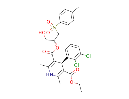 (S)-4-(2,3-Dichloro-phenyl)-2,6-dimethyl-1,4-dihydro-pyridine-3,5-dicarboxylic acid 3-ethyl ester 5-[(R)-1-hydroxymethyl-2-(toluene-4-sulfonyl)-ethyl] ester
