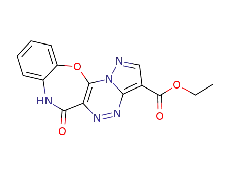 Molecular Structure of 116507-25-6 (9-ethoxycarbonyl-6-oxo-5,6-dihydropyrazolo<1',5':3,4><1,2,4>triazino<5,6-b><1,5>benzoxazepine)
