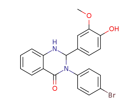 Molecular Structure of 94565-34-1 (4(1H)-Quinazolinone,
3-(4-bromophenyl)-2,3-dihydro-2-(4-hydroxy-3-methoxyphenyl)-)
