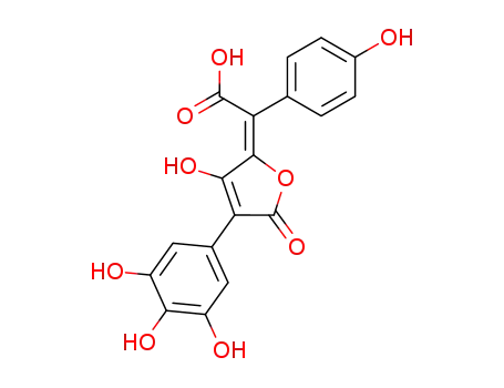 Molecular Structure of 25328-77-2 (Benzeneacetic acid,4-hydroxy-a-[3-hydroxy-5-oxo-4-(3,4,5-trihydroxyphenyl)-2(5H)-furanylidene]-,(aE)-)