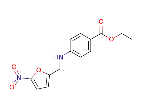 Molecular Structure of 88796-63-8 (Benzoic acid, 4-[[(5-nitro-2-furanyl)methyl]amino]-, ethyl ester)