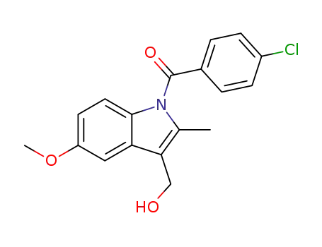 Molecular Structure of 23694-52-2 (1H-Indole-3-methanol, 1-(4-chlorobenzoyl)-5-methoxy-2-methyl-)