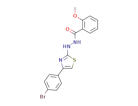 Molecular Structure of 114362-08-2 (Benzoic acid, 2-methoxy-, 2-[4-(4-bromophenyl)-2-thiazolyl]hydrazide)