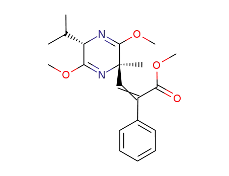 (E)-3-<(2R,5S)-2,5-Dihydro-5-isopropyl-3,6-dimethoxy-2-methyl-2-pyrazinyl>-2-phenyl-2-propensaeure-methylester
