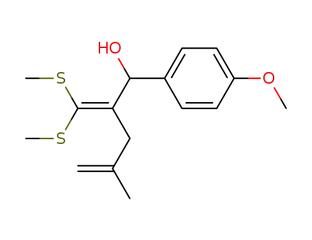Benzenemethanol,
a-[1-[bis(methylthio)methylene]-3-methyl-3-butenyl]-4-methoxy-