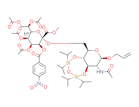 Allyl O-<methyl <4,5,7,8-tetra-O-acetyl-3-O-(4-nitrobenzoyl)-α-D-glycero-D-talo-2-octulopyranosyl>onate>-(2->6)-2-acetamido-2-deoxy-3,4-O-(1,1,3,3-tetraisopropyldisiloxan-1,3-diyl)-β-D-glucopyranoside