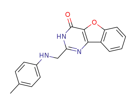 Molecular Structure of 80550-95-4 (2-(p-Tolylamino-methyl)-3H-benzo[4,5]furo[3,2-d]pyrimidin-4-one)