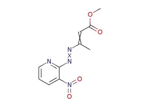 Molecular Structure of 104310-75-0 (2-Butenoic acid, 3-[(3-nitro-2-pyridinyl)azo]-, methyl ester)