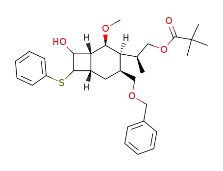 2,2-Dimethyl-propionic acid (S)-2-((1R,2S,3S,4S,6S)-4-benzyloxymethyl-8-hydroxy-2-methoxy-7-phenylsulfanyl-bicyclo[4.2.0]oct-3-yl)-propyl ester