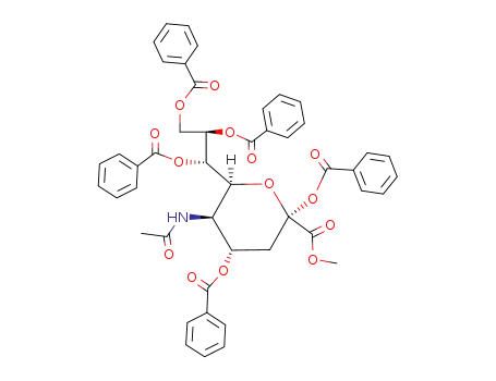 (2S,4S,5R,6S)-5-Acetylamino-2,4-bis-benzoyloxy-6-((1S,2R)-1,2,3-tris-benzoyloxy-propyl)-tetrahydro-pyran-2-carboxylic acid methyl ester