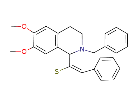 (E)-2-benzyl-1,2,3,4-tetrahydro-6,7-dimethoxy-1-<1-(methylthio)-2-phenylvinyl>isoquinoline