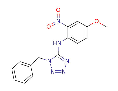 Molecular Structure of 88104-47-6 (1H-Tetrazol-5-amine, N-(4-methoxy-2-nitrophenyl)-1-(phenylmethyl)-)