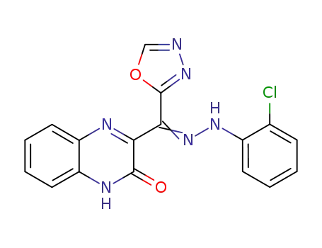 2(1H)-Quinoxalinone,
3-[[(2-chlorophenyl)hydrazono]-1,3,4-oxadiazol-2-ylmethyl]-