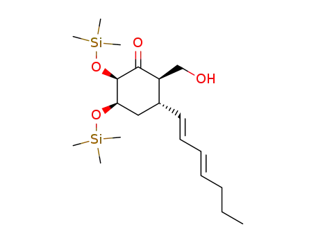 Molecular Structure of 251959-53-2 ((2R,3S,5R,6R)-3-((1E,3E)-Hepta-1,3-dienyl)-2-hydroxymethyl-5,6-bis-trimethylsilanyloxy-cyclohexanone)