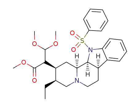 1-benzenesulfonyl-17-methoxy-16ζ,17-2α,7α-tetrahydrocorynantheidine