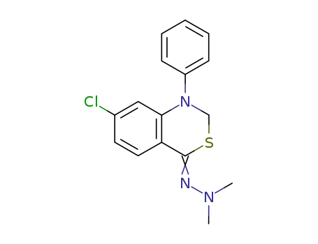Molecular Structure of 90070-64-7 (4H-3,1-Benzothiazin-4-one, 7-chloro-1,2-dihydro-1-phenyl-,
dimethylhydrazone)