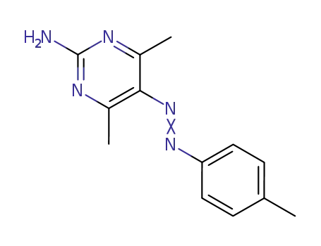 Molecular Structure of 24748-91-2 (4,6-dimethyl-5-[(E)-(4-methylphenyl)diazenyl]pyrimidin-2-amine)